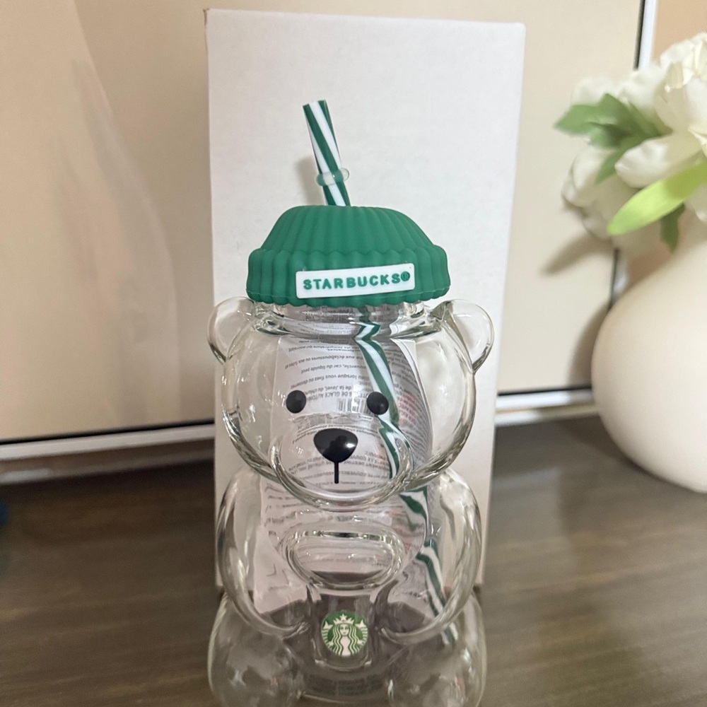Starbucks Green Bear Tumbler with Straw